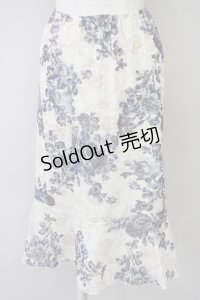 L'EST ROSE / バラ柄メッシュスカート M ベージュ T-25-03-26-024-LO-SK-SA-ZT