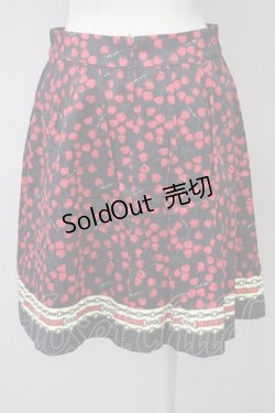 画像2: Franche Lippee / チェリー柄スカート  黒Ｘ赤 T-25-03-26-026-LO-SK-SA-ZI