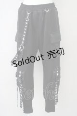 REFLEM / ハーネスロゴベルトカーゴパンツ  黒Ｘ白 T-25-03-26-033-PU-PA-SA-ZI