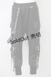 REFLEM / ハーネスロゴベルトカーゴパンツ  黒Ｘ白 T-25-03-26-033-PU-PA-SA-ZI