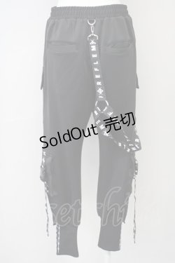 画像2: REFLEM / ハーネスロゴベルトカーゴパンツ  黒Ｘ白 T-25-03-26-033-PU-PA-SA-ZI