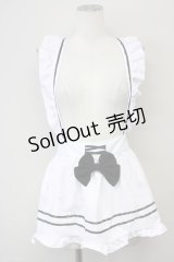 MARBLE / リボンフリルエプロン  白Ｘ黒 T-25-03-26-035-GO-ZA-SA-ZI