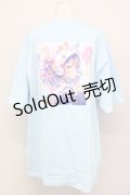 NieR Clothing / ねこみみGIRL半袖カットソー  サックスＸピンク T-25-03-26-004-PU-TO-SA-ZI