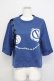 画像1: NieR Clothing / 編み下げNieRちゃん半袖カットソー  青Ｘ黒 T-25-03-26-006-PU-TO-SA-ZI (1)
