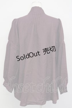 画像2: axes femme / 刺繍入りリボンロングブラウス M ワイン T-25-03-26-007-AX-BL-SA-ZT