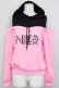 画像1: NieR Clothing / フード付きオフショルカットソー  ピンクＸ黒 T-25-03-26-008-PU-TO-SA-ZI (1)