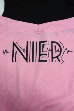 画像4: NieR Clothing / フード付きオフショルカットソー  ピンクＸ黒 T-25-03-26-008-PU-TO-SA-ZI