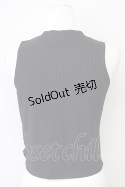 画像2: ACDC RAG / Vivid Gloomy Sleevelessトップス  黒Ｘ緑 T-25-03-26-009-PU-TO-SA-ZT