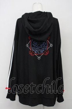 画像2: LISTEN FLAVOR / パンダチャイナジップパーカー  黒ｘ赤ｘ白 T-25-03-26-012-PU-TO-SA-ZI