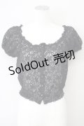 L'EST ROSE / ショート丈レースブラウス 2 ブラック T-25-03-26-015-LO-BL-SA-ZT