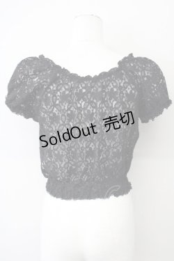 画像2: L'EST ROSE / ショート丈レースブラウス 2 ブラック T-25-03-26-015-LO-BL-SA-ZT