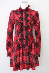 SEXY DYNAMITE LONDON (CHOICE) / チェックハイネックワンピース  赤Ｘ黒チェック T-25-03-26-018-PU-OP-SA-ZI