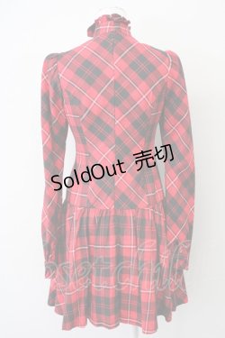 画像2: SEXY DYNAMITE LONDON (CHOICE) / チェックハイネックワンピース  赤Ｘ黒チェック T-25-03-26-018-PU-OP-SA-ZI