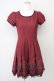 画像1: L'EST ROSE / 裾ローズ刺繍半袖ワンピース 2 ボルドー T-25-03-26-019-LO-OP-SA-ZI (1)