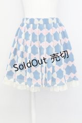 Emily Temple cute / フィフィリボンプリントスカート  青 T-25-03-27-016-ET-SK-SA-ZI