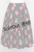 Jane Marple / Strawberry fieldタックスカート  黒Ｘ赤 T-25-03-27-018-JM-SK-SA-ZI