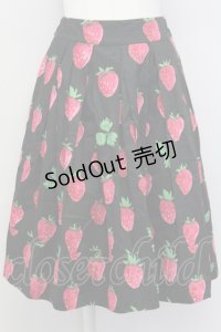 Jane Marple / Strawberry fieldタックスカート  黒Ｘ赤 T-25-03-27-018-JM-SK-SA-ZI