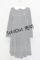 Jane Marple / ストライプシャツワンピース  ネイビーＸ白 T-25-03-27-020-JM-OP-SA-ZT