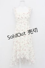L'EST ROSE / バラ柄シャーリングキャミワンピース 2 アイボリー T-25-03-27-024-LO-OP-SA-ZT