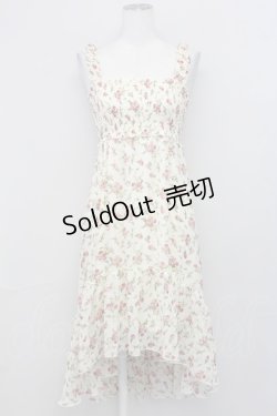 画像1: L'EST ROSE / バラ柄シャーリングキャミワンピース 2 アイボリー T-25-03-27-024-LO-OP-SA-ZT