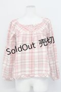 PINK HOUSE / チェックスクウェア刺繍入りネックネルシャツ  ピンク T-25-03-27-005-LO-BL-SA-ZT