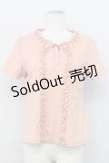 PINK HOUSE / ニットモチーフ付きTシャツ L ピンク T-25-03-27-006-LO-TS-SA-ZY