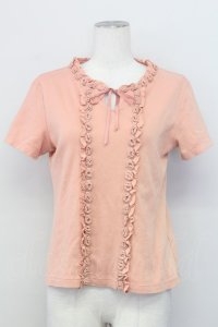 PINK HOUSE / ニットモチーフ付きTシャツ L ピンク T-25-03-27-006-LO-TS-SA-ZI