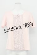 PINK HOUSE / ギンガムフリルTシャツ L ピンク T-25-03-27-008-LO-TS-SA-ZI