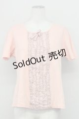 PINK HOUSE / ギンガムフリルTシャツ L ピンク T-25-03-27-008-LO-TS-SA-ZI