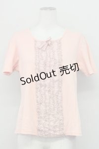 PINK HOUSE / ギンガムフリルTシャツ L ピンク T-25-03-27-008-LO-TS-SA-ZI
