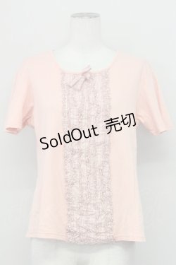 画像1: PINK HOUSE / ギンガムフリルTシャツ L ピンク T-25-03-27-008-LO-TS-SA-ZI