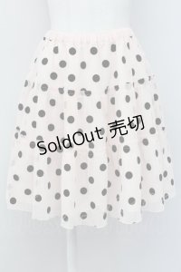Emily Temple cute / フロッキードットスカート  ピンクＸ黒 T-25-03-27-013-ET-SK-SA-ZI