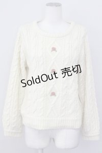 Fi.n.t / ローズ刺繍ケーブルニット  オフホワイト T-25-03-30-001-CA-TO-SA-ZT
