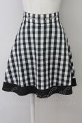 F i.n.t / メッセージギンガムチェックスカート  ブラック T-25-03-30-024-CA-SK-SA-ZT072