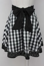 画像2: 【SALE】F i.n.t / メッセージギンガムチェックスカート  ブラック T-25-03-30-024-CA-SK-SA-ZT072 (2)