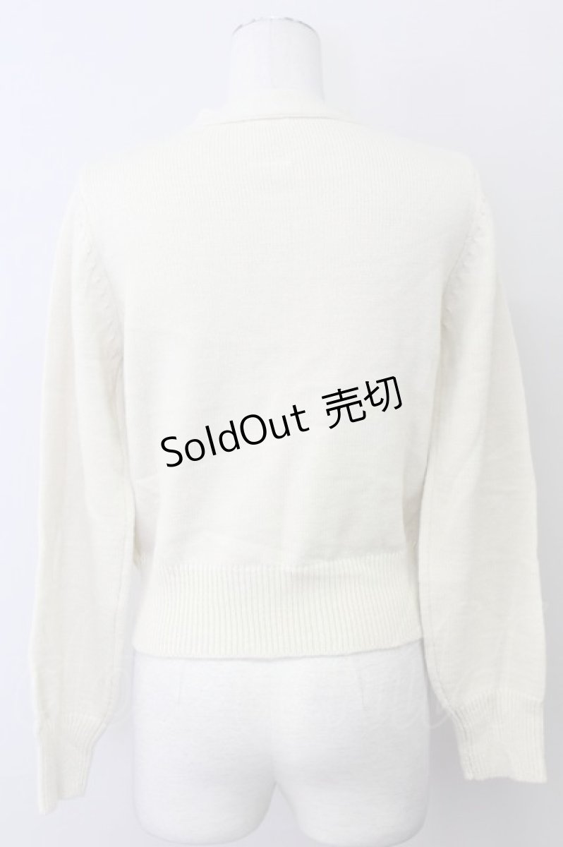画像2: 【SALE】F&A / 刺繍&ボウタイニット  オフホワイト T-25-03-30-003-LO-TO-SA-ZT089 (2)