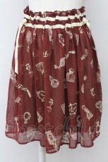 画像1: 【SALE】F i.n.t / 香水瓶柄シフォンスカート  ボルドー T-25-03-30-029-CA-SK-SA-ZT072 (1)