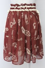 画像2: 【SALE】F i.n.t / 香水瓶柄シフォンスカート  ボルドー T-25-03-30-029-CA-SK-SA-ZT072 (2)