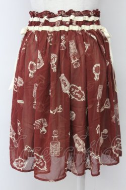画像2: F i.n.t / 香水瓶柄シフォンスカート  ボルドー T-25-03-30-029-CA-SK-SA-ZT072
