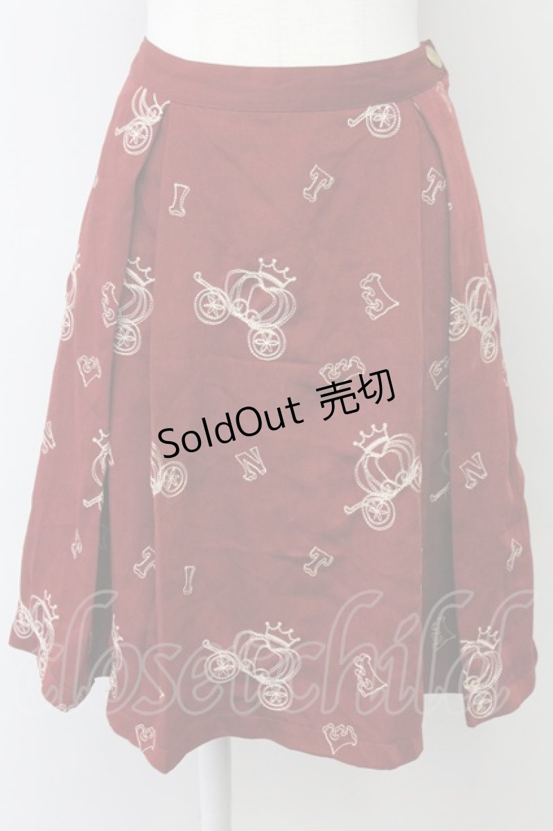 画像1: 【SALE】F i.n.t / 馬車刺繍スカート  ボルドー T-25-03-30-030-CA-SK-SA-ZT072 (1)