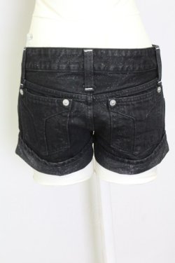 画像2: SWORD FISH / ラメデニムホットパンツ XS ブラック T-25-03-30-036-PU-PA-SA-ZT261
