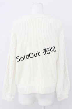 画像2: Fi.n.t / ローズ刺繍ケーブルニット  オフホワイト T-25-03-30-001-CA-TO-SA-ZT