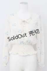 an another angelus / バラ刺繍シースルーブラウス  オフホワイト T-25-03-30-007-CA-BL-SA-ZT