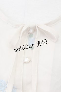 画像3: an another angelus / バラ刺繍シースルーブラウス  オフホワイト T-25-03-30-007-CA-BL-SA-ZT