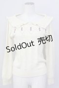 Fi.n.t / 刺繍入りセーラーカラーニットトップス  アイボリー T-25-03-30-008-CA-TO-SA-ZT