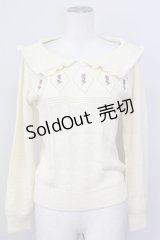 Fi.n.t / 刺繍入りセーラーカラーニットトップス  アイボリー T-25-03-30-008-CA-TO-SA-ZT