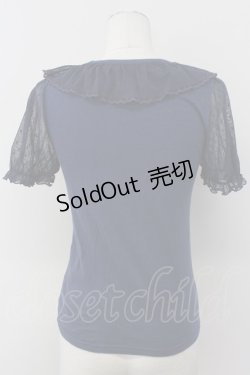 画像2: F i.n.t / ドットチュール切替ビスチェカットソー  ネイビー T-25-03-30-012-CA-TO-SA-ZT