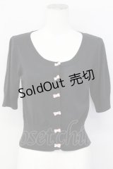 F i.n.t / リボンカーディガン  ブラック T-25-03-30-016-CA-TO-SA-ZT