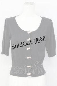 F i.n.t / リボンカーディガン  ブラック T-25-03-30-016-CA-TO-SA-ZT