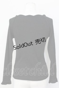 画像2: 【SALE】F&A / スカラップ長袖ニット  ブラック T-25-03-30-017-LO-TO-SA-ZT090